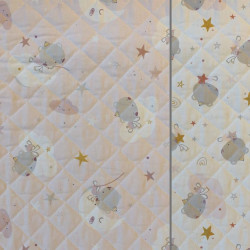 Algodón acolchado estampado ORSOLUNE / ORSOU Pétalo / Blanco